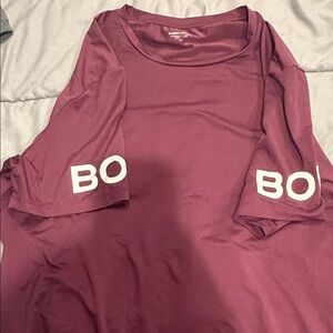 Bjorn Borg Burgundy Workout T-Shirt Sleeve Print